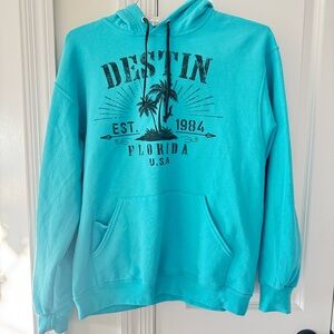 Turquoise Blue Hoodie - Destin size Medium
